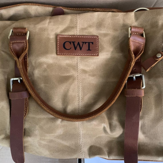  Waxed Canvas Weekender Duffle Bag: Personalized