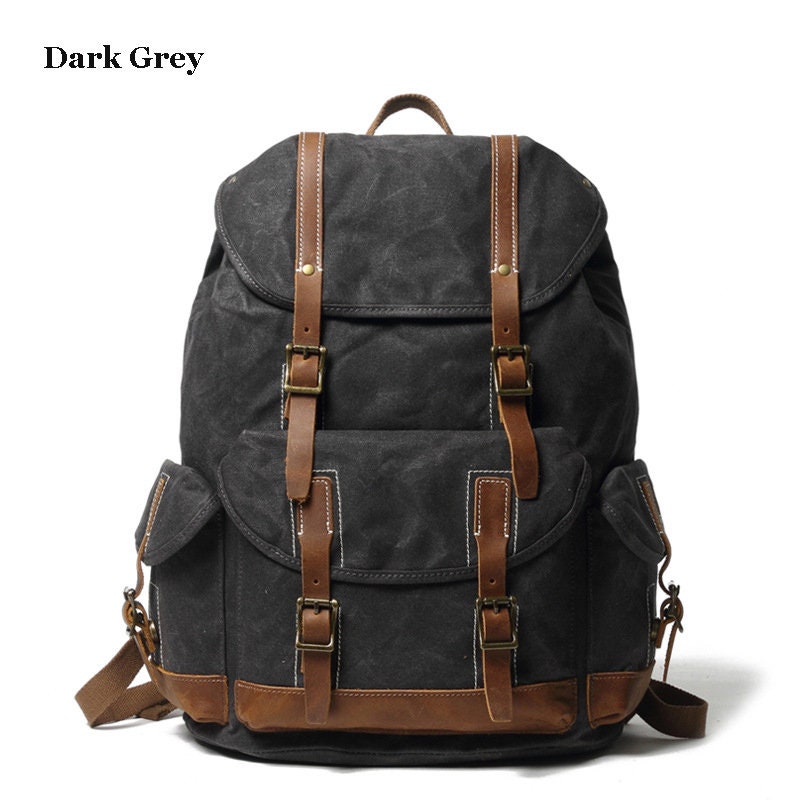 Waxed Canvas Backpack Large Travel Backpack Canvas School - Etsy Canada