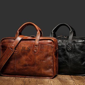 Sac pour ordinateur portable 15,6 pouces fait main, porte-documents en cuir pour homme, sac messager en cuir, portefeuille en cuir, sac cartable, sac d'affaires pour homme, cadeau de Noël