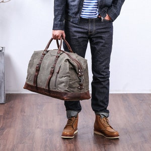 Personalized Waxed Canvas Duffel Bag Carry-on Bag Luggage - Etsy