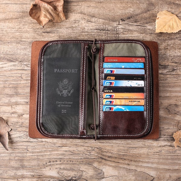 Mens Travel Wallet Organizer Etsy