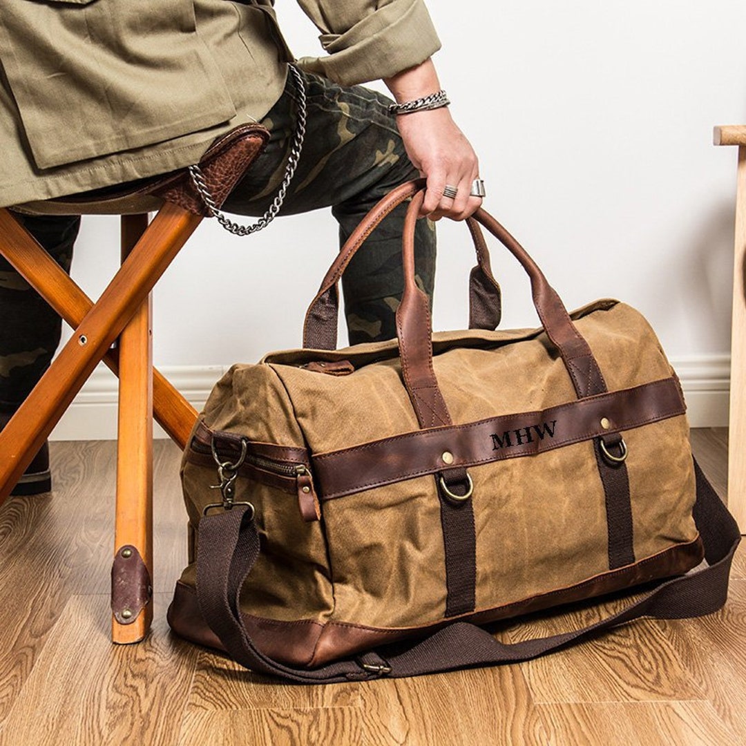 Waxed canvas duffle hotsell
