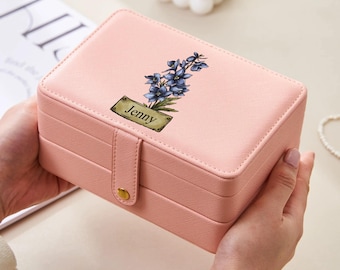 Jewelry Box for Women/Girls, Personalized Bridesmaid Gifts, Travel Jewelry Organizer Box, Jewelry Storage Case, Jewellery Box Earring Holder