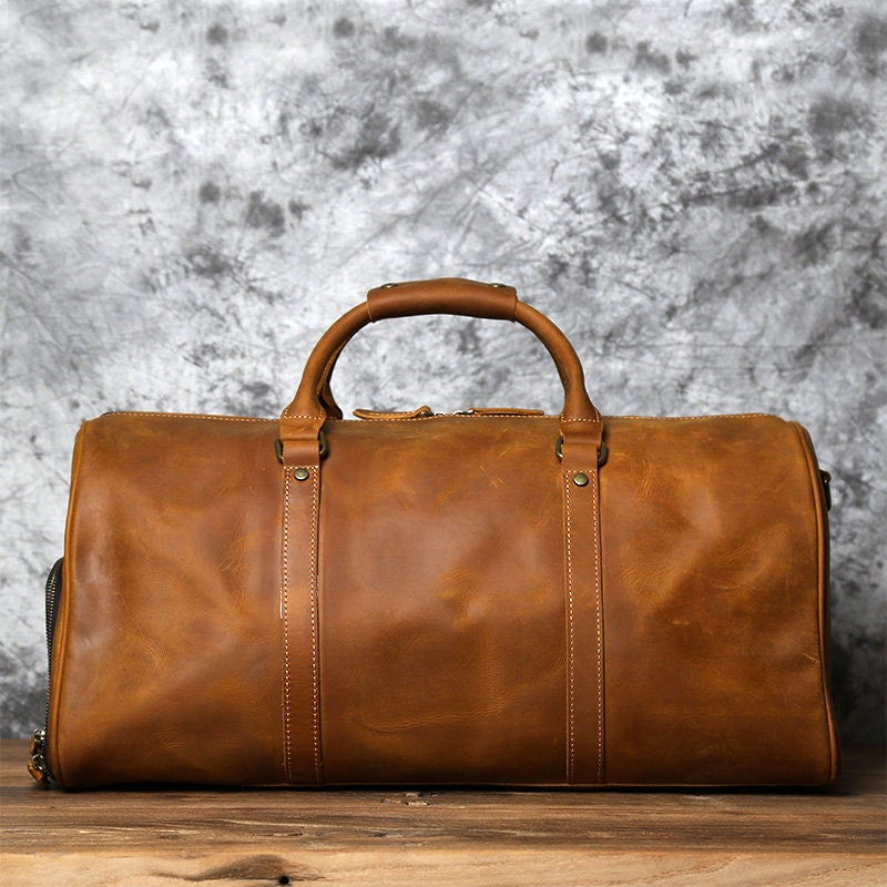 Personalized Mens Travel Bag Full Grain Leather Duffel Bag - Etsy