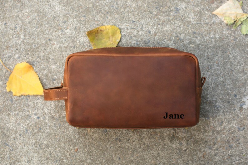 Personalized Leather Dopp Kit Groomsmen Gift Image 0