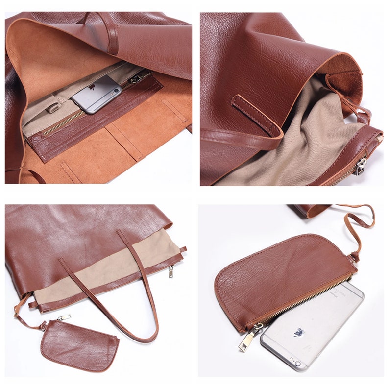 Personalized Leather Tote Bag Large Shopper Bag Leather Purse Etsy