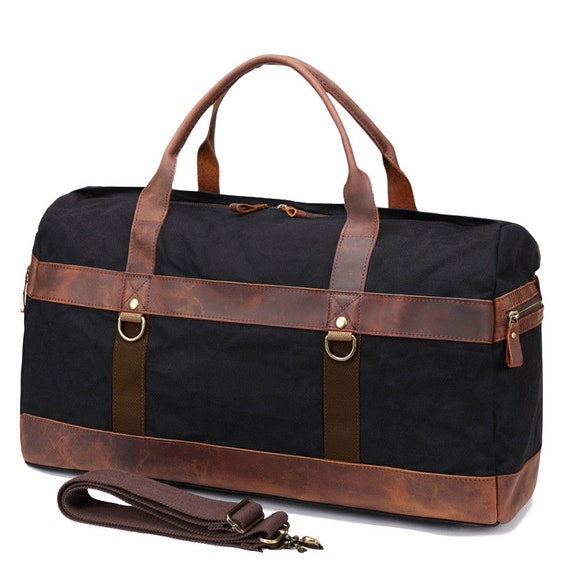 Men's Personalized Waxed Canvas Weekender Bag - Marleylilly