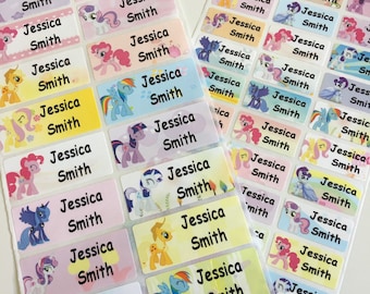 My Little Pony Personalized Waterproof Name Stickers