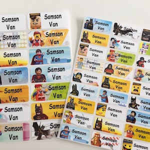 Super Hero Waterproof Sticker Name Label