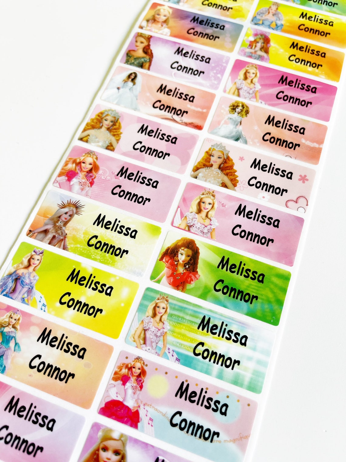 Barbie Doll Waterproof Sticker Name Label Etsy