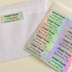 Hologram Colour Personalised Address Labels, Return Labels