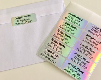 Hologram Colour Personalised Address Labels, Return Labels