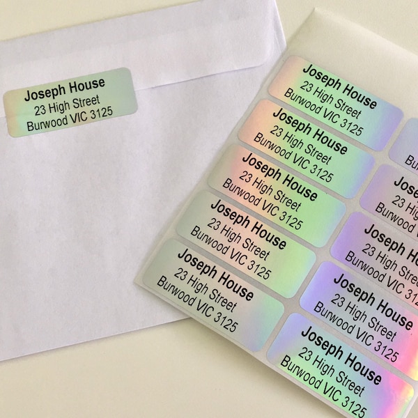 Hologramm Farbe Personalisierte Adressetiketten, Rücksendeetiketten
