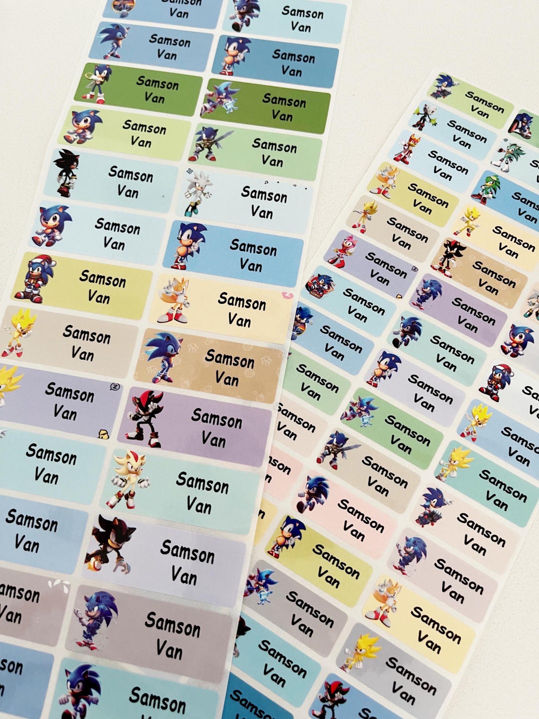 Sonic Waterproof Sticker Name Label - Etsy Australia
