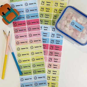 Bunte wasserdichte personalisierte Aufkleber Namen Label