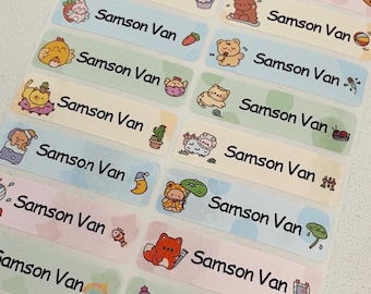 Personalized Waterproof Name Stickers: Kindy Theme Labels