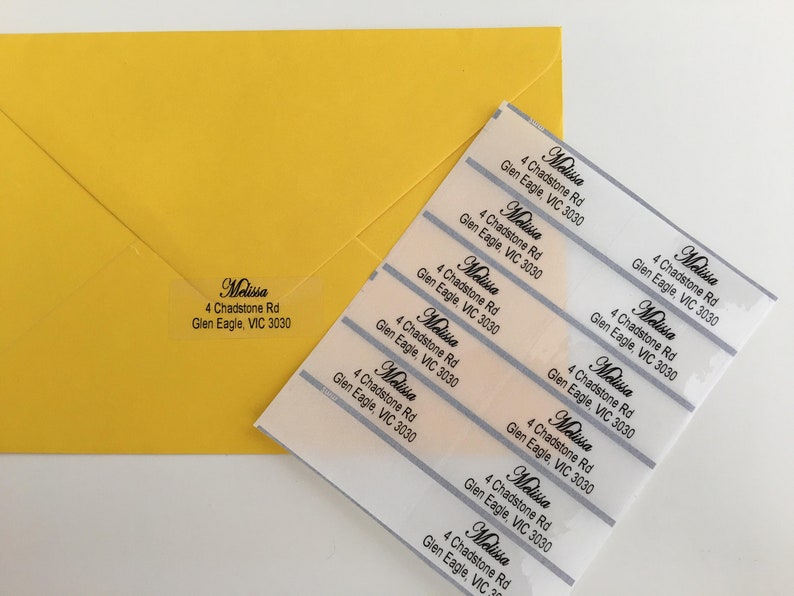 Clear colour personalized return address labels address etsy