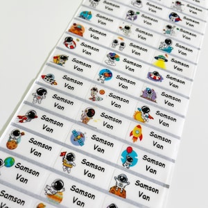 Astronaut Transparent background Personalise Sticker Name Label waterproof