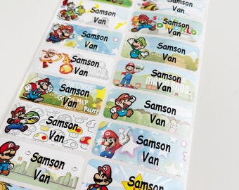 Mario S. Personalise Sticker Name Label Waterproof