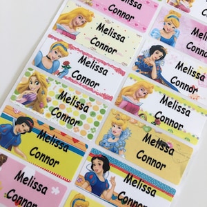 NEW Princess Theme Personalised Waterproof Sticker Name Label
