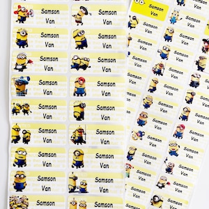 Minion Waterproof Sticker Name Label