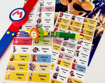 Mario S. Personalise Sticker Name Label Waterproof