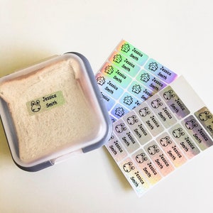 Etiqueta com nome de adesivo personalizado à prova d'água com brilho/laser