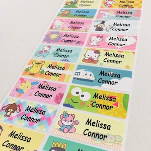 Kawaii Sanrio Assorted Character wasserfester Aufkleber Namensschild