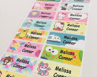 Kawaii Sanrio waterdichte sticker naamlabel met diverse karakters