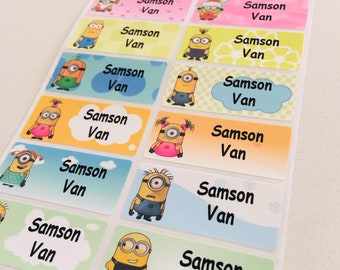 Minion Waterproof Sticker Name Label