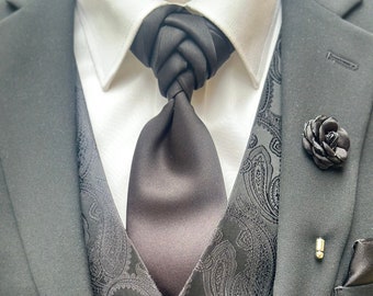 Cravate nouée en écailles, cravate de mariage, idées cadeaux pour petit ami, cadeau mignon pour petite amie