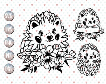 Download Floral Hedgehog Svg Etsy