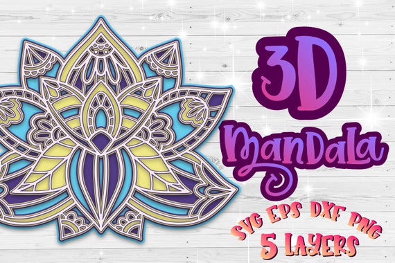 Download 3D Lotus Mandala SVG flower for cricut Layered Flowers ...