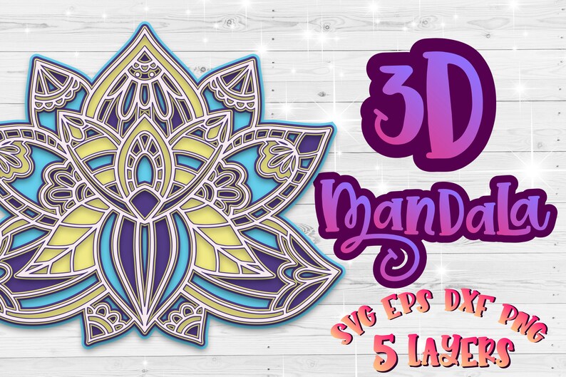 Download Layered 3D Lotus Mandala Svg Design - Layered SVG Cut File ...