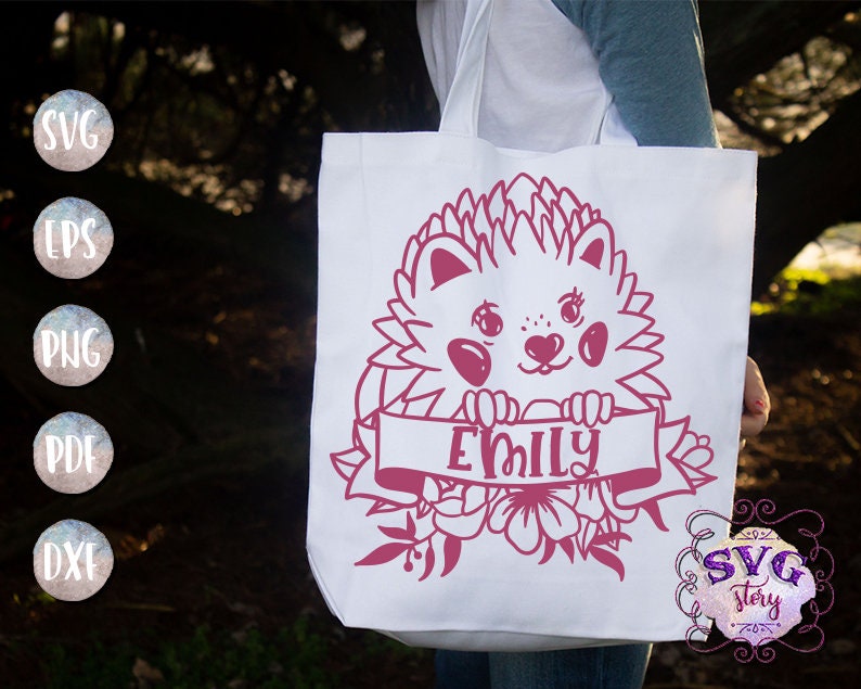 Download Hedgehog SVG File Hedgehog with flowers Floral Hedgehog ...