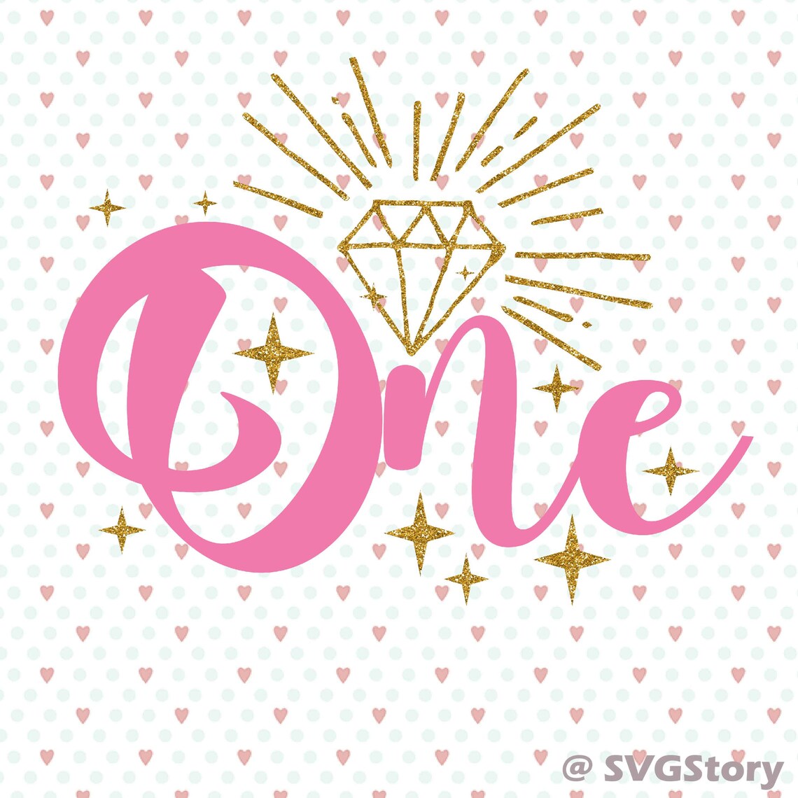 First Birthday svg DXF SVG File Baby Girl Crown Number svg | Etsy