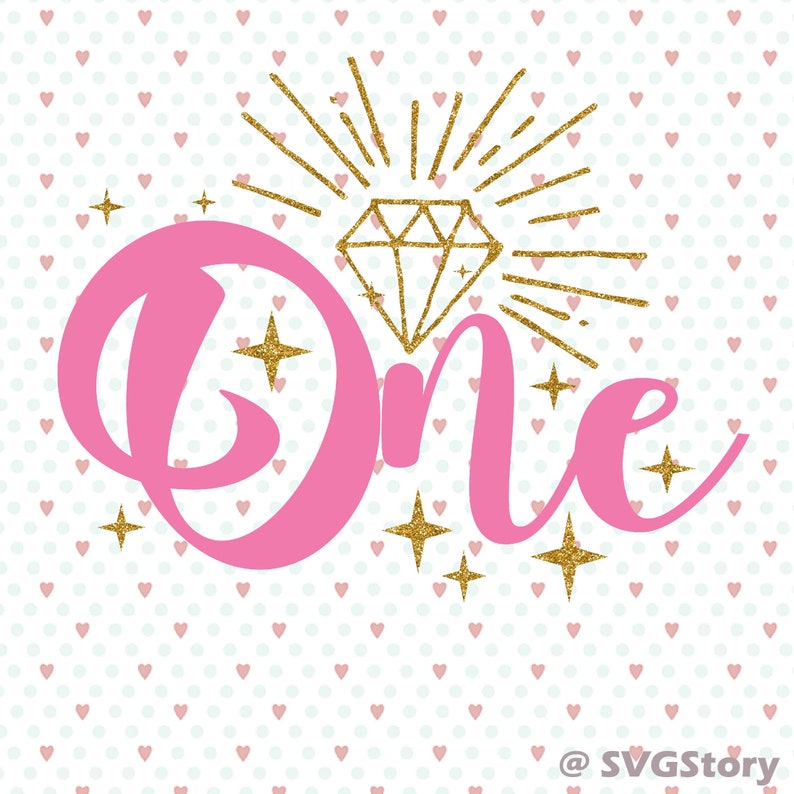 Download First Birthday svg DXF SVG File Baby Girl Crown Number svg | Etsy