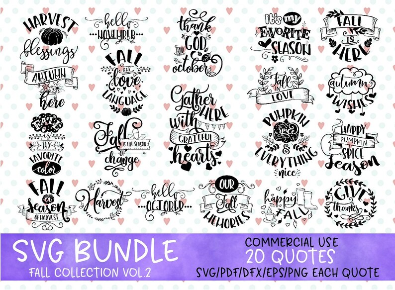 Download Svg Bundle Fall Files For Cricut Commercial Use Files Etsy