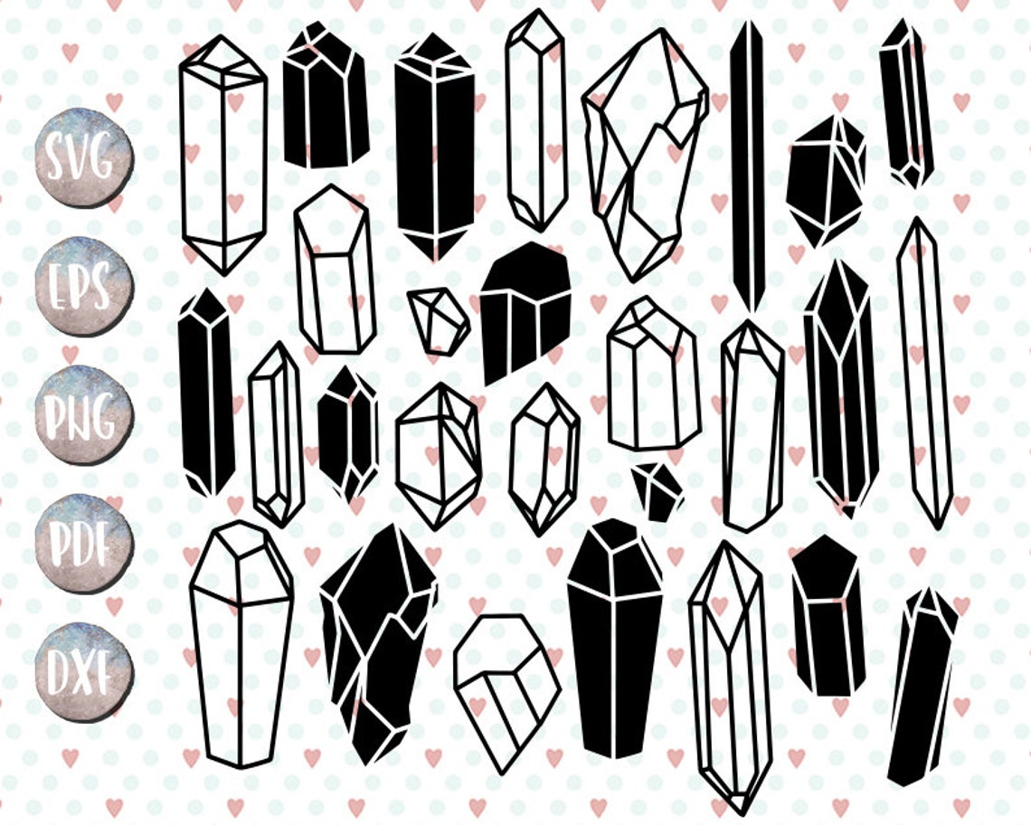 Crystal svg bundle Decal Jewel Crystal SVG Diamond SVG Gem Etsy