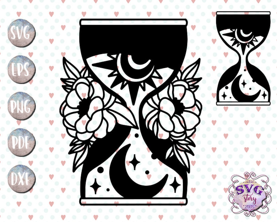 Hourglass Svg Files For Cricut Sticker Vector Clipart Etsy