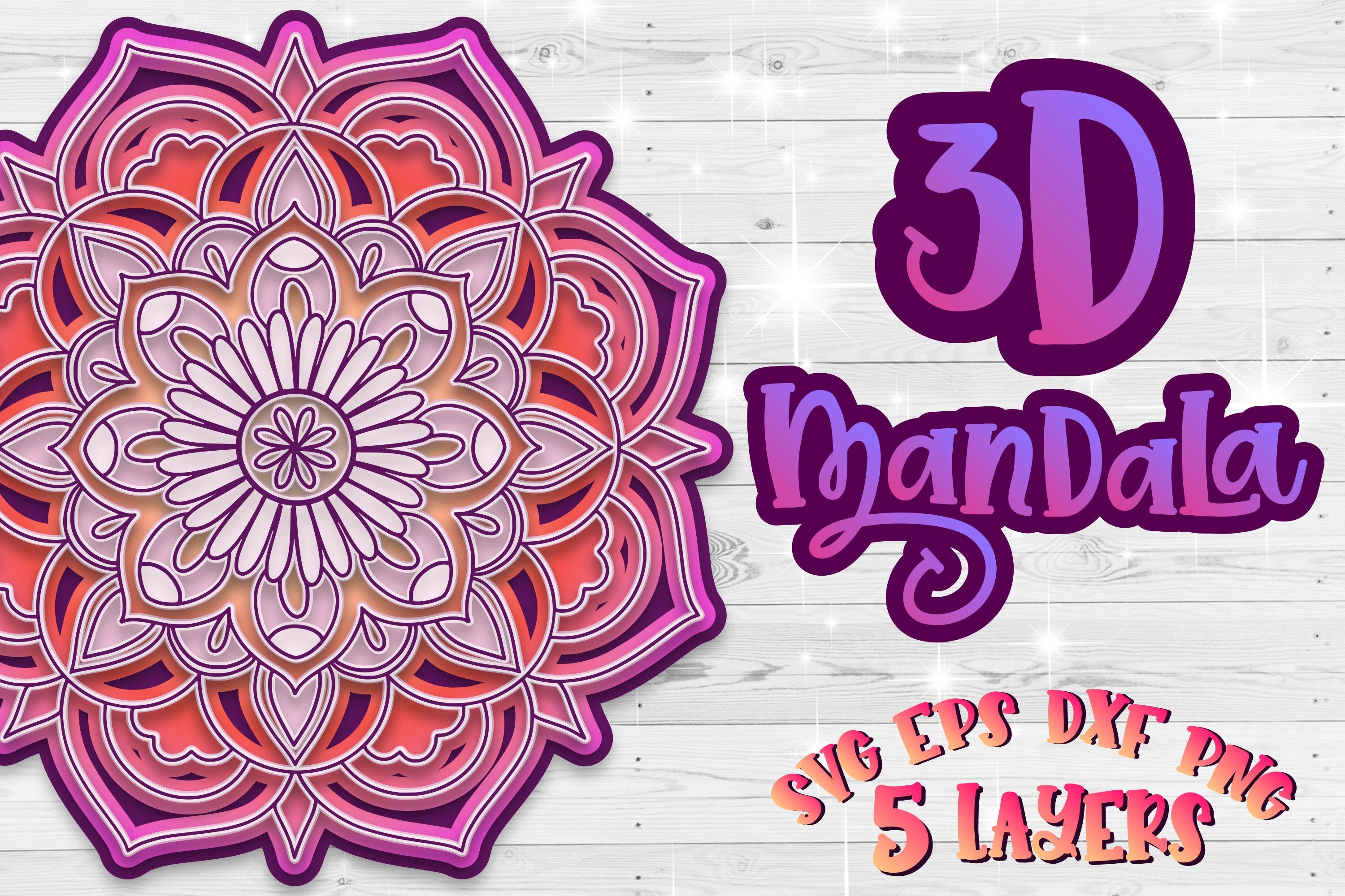 Download 3D Mandala SVG flower files for cricut Layered Flowers Summer | Etsy