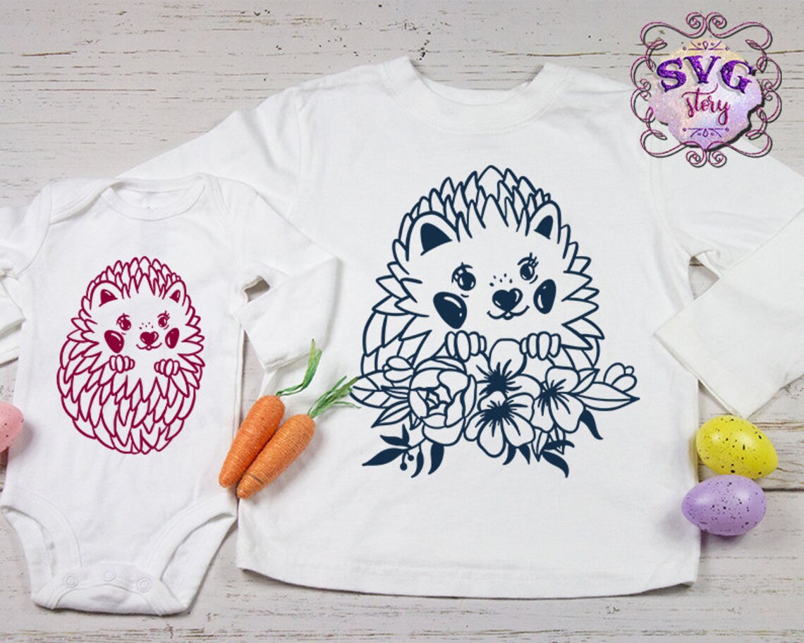 Download Hedgehog SVG File Hedgehog with flowers Floral Hedgehog svg | Etsy