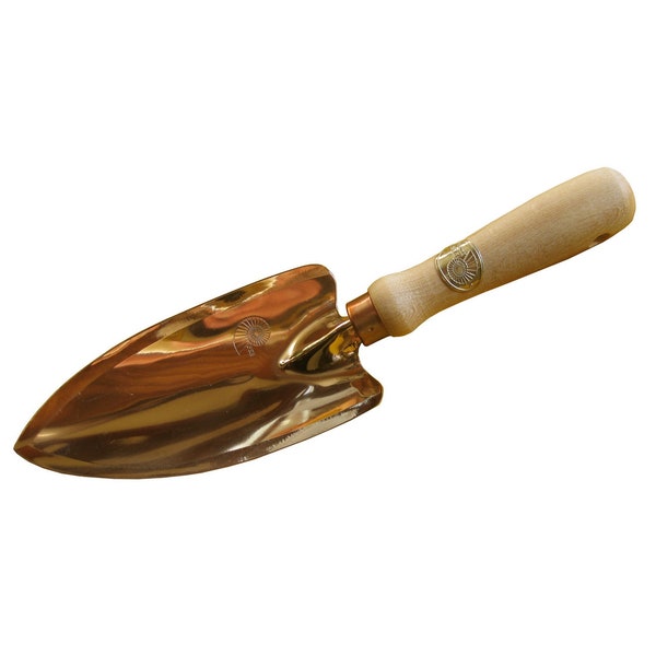 PKS pala de mano de cobre “Castor” pala ancha para flores pala de jardín paleta de flores paleta de jardín herramienta de jardín de cobre