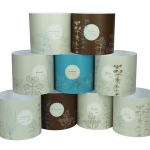 Doniczka - mankiety - zestaw Papierowa donica "Mandelu" Koszula z ziołami zestaw ziół znak mankiety do doniczek