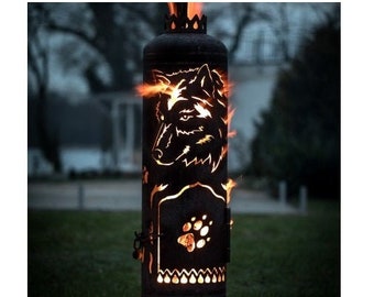 Wolf Fire Pit Eldtunna Rostig Stål