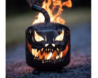 Halloween Kürbis aus Metall Feuerstelle Feuerkorb Fackel Dekoration