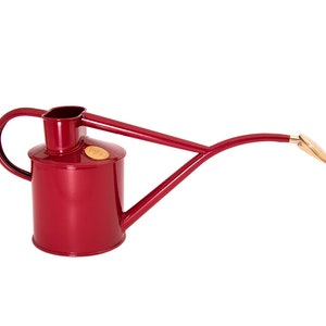 Haws Room Watering Can Burgundy Red with Brass Plant Sprayer in Gift Set The Rowley Ripple Two Pint Burgundy image 2