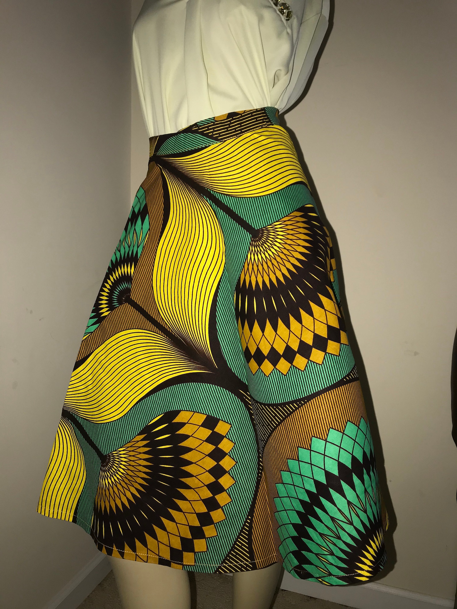 African Wax Fabric Wrap Skirt African Print Ankara Skirt Etsy
