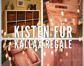 1x,3x,4x,9x Vinterior Holzkiste "used" für Kallax Regale 33cmx37,5cmx32,5cm rustikal Einsatzkiste Küchenregal Weinkiste Badregal Obstkisten