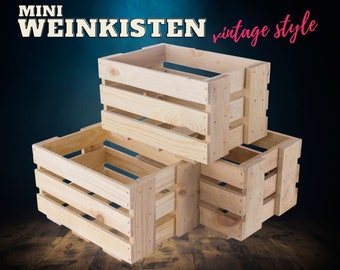 Neue Weinkiste in Natur ,Holzkisten,Obstkiste Kisten Apfelkiste Box (1,3,9) 46x30,5x24cm